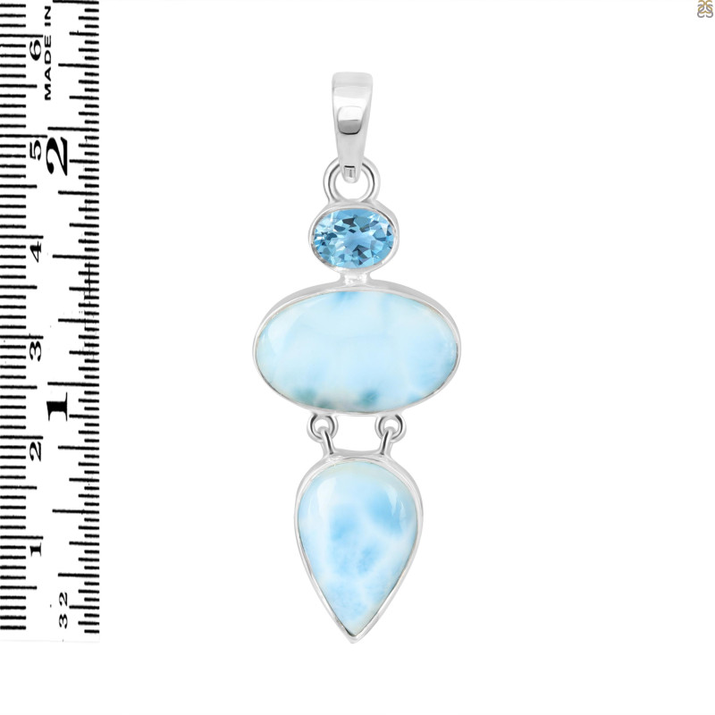 Larimar/Blue Topaz Pendant-2SP LAR-1-1763