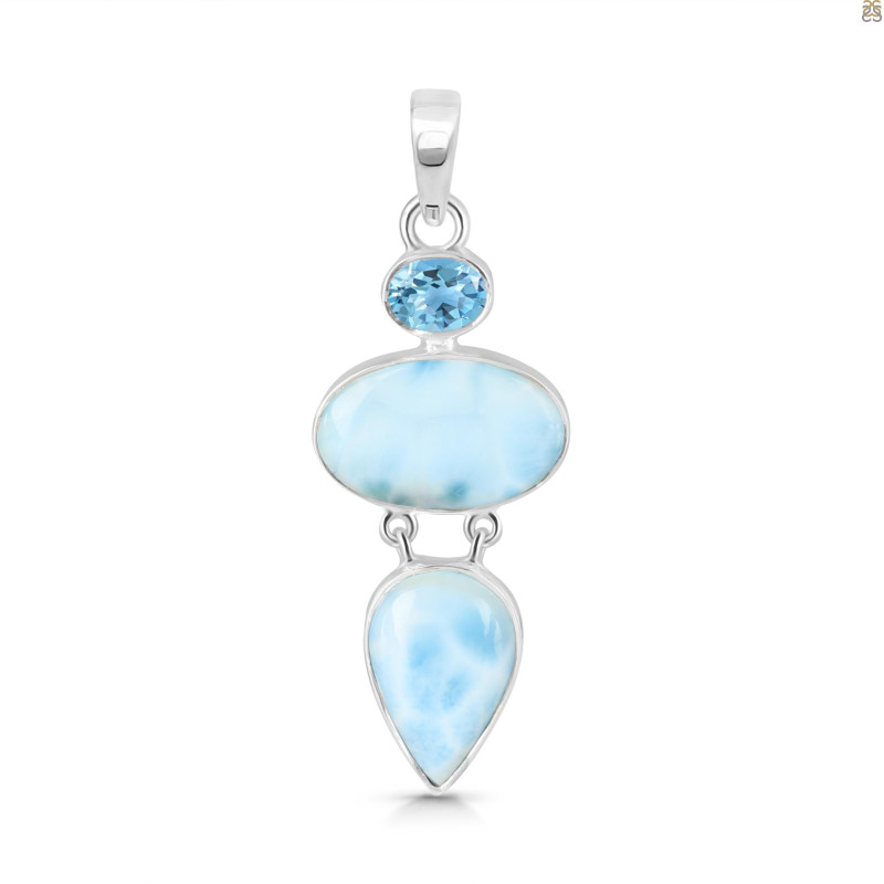 Larimar/Blue Topaz Pendant-2SP LAR-1-1763