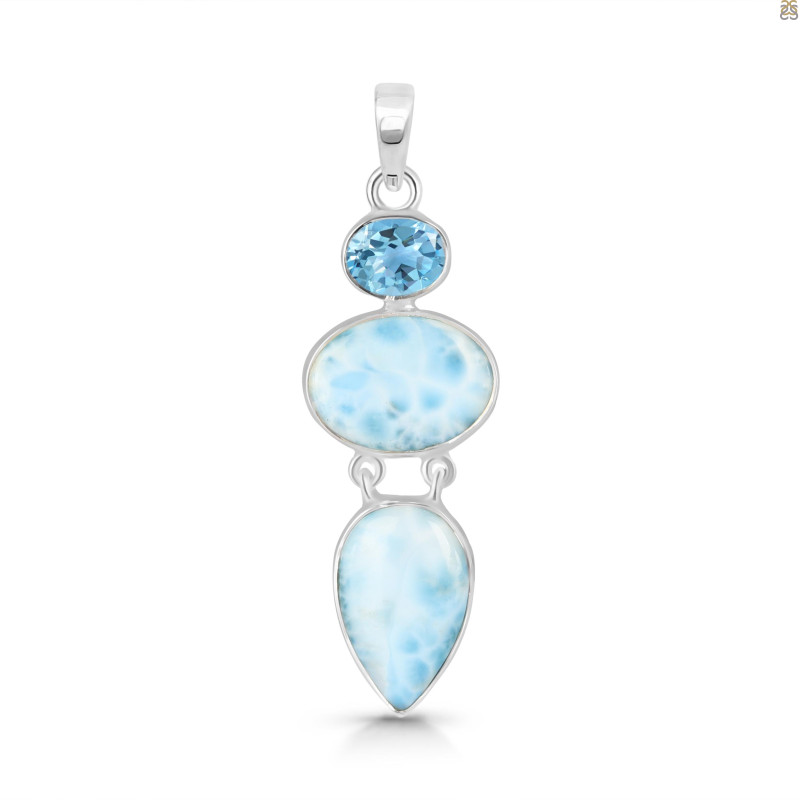 Larimar/Blue Topaz Pendant-2SP LAR-1-1764