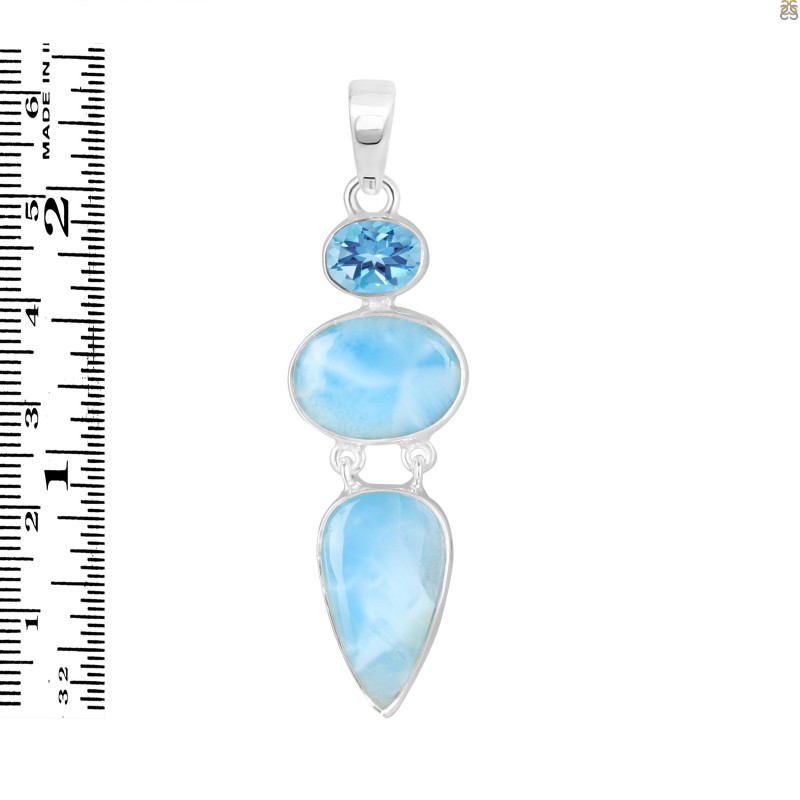 Larimar/Blue Topaz Pendant-2SP LAR-1-1766