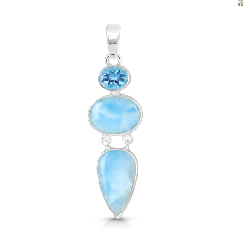 Larimar/Blue Topaz Pendant-2SP LAR-1-1766