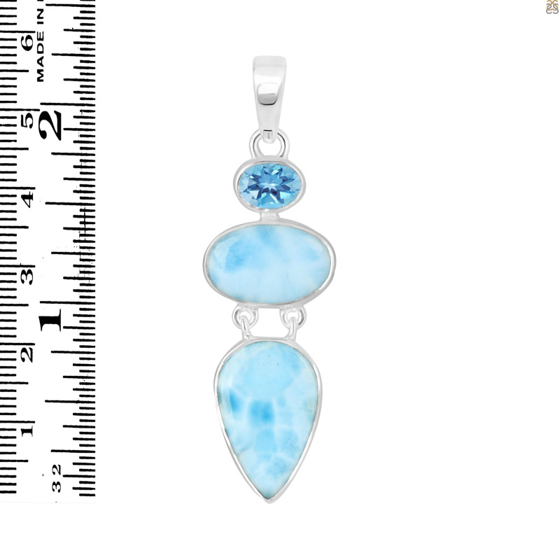 Larimar/Blue Topaz Pendant-2SP LAR-1-1770