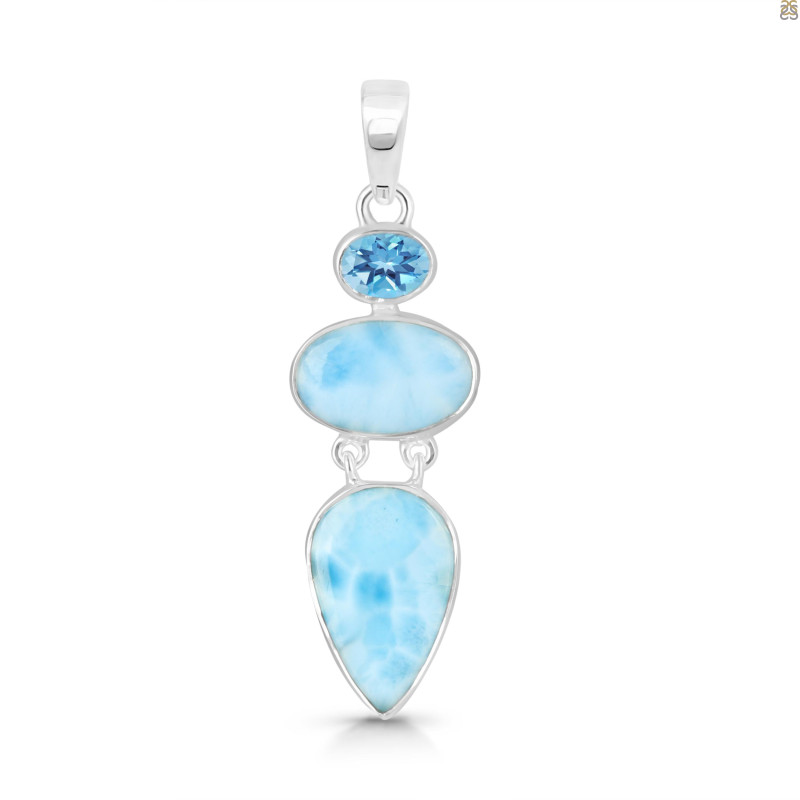 Larimar/Blue Topaz Pendant-2SP LAR-1-1770