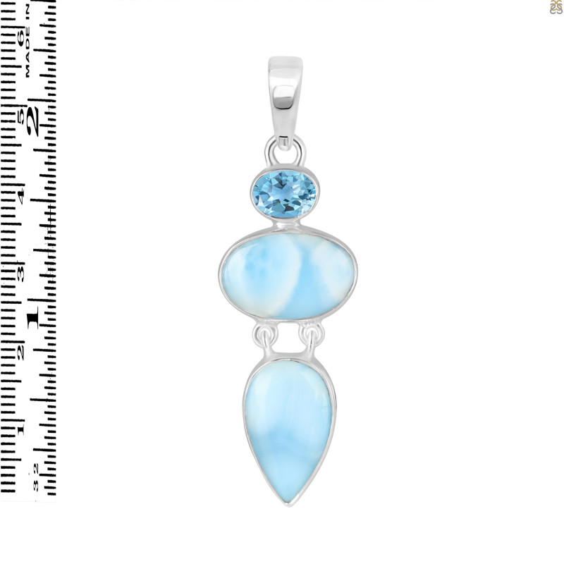 Larimar/Blue Topaz Pendant-2SP LAR-1-1774
