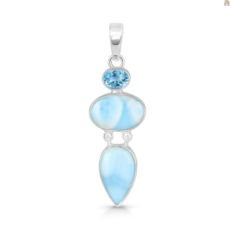 Larimar/Blue Topaz Pendant-2SP LAR-1-1774