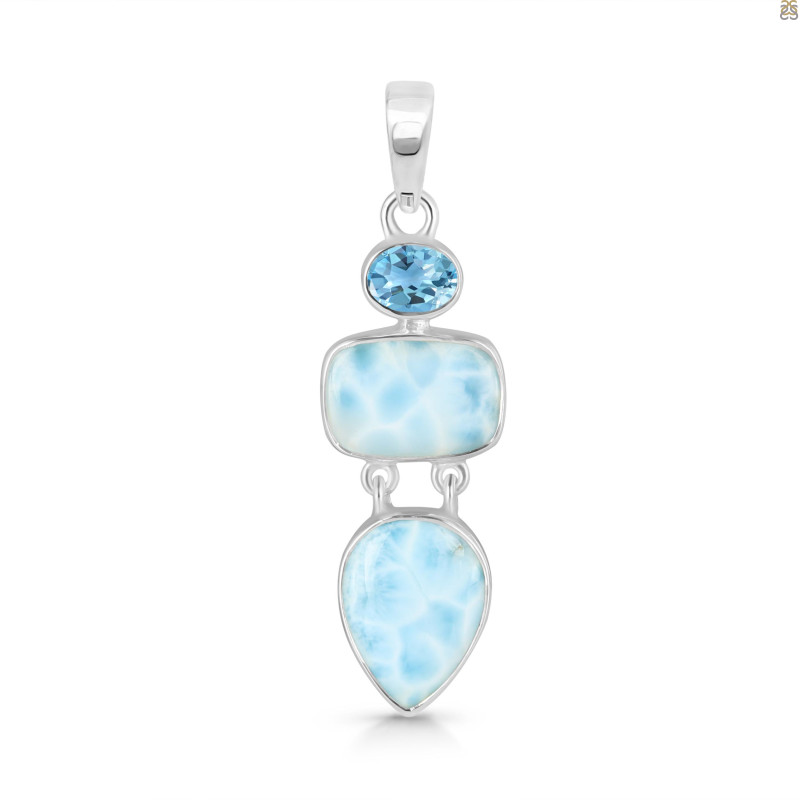 Larimar/Blue Topaz Pendant-2SP LAR-1-1777