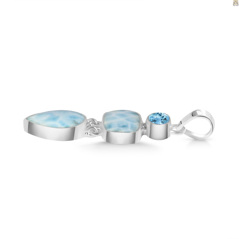 Larimar/Blue Topaz Pendant-2SP LAR-1-1777