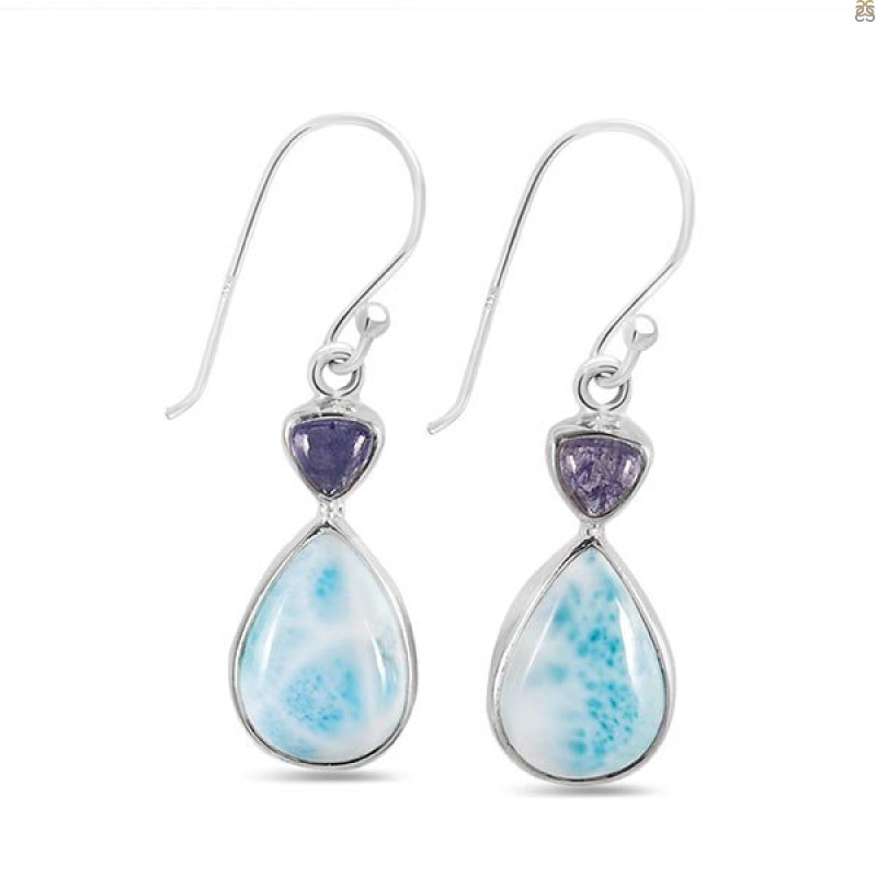 Close Out Larimar/Tanzanite Earring-2E LAR-CO-3-123