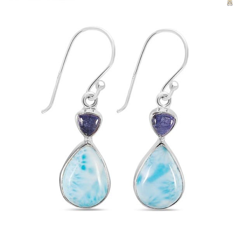 Close Out Larimar/Tanzanite Earring-2E LAR-CO-3-124