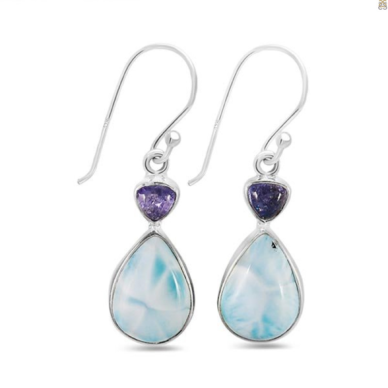 Close Out Larimar/Tanzanite Earring-2E LAR-CO-3-125