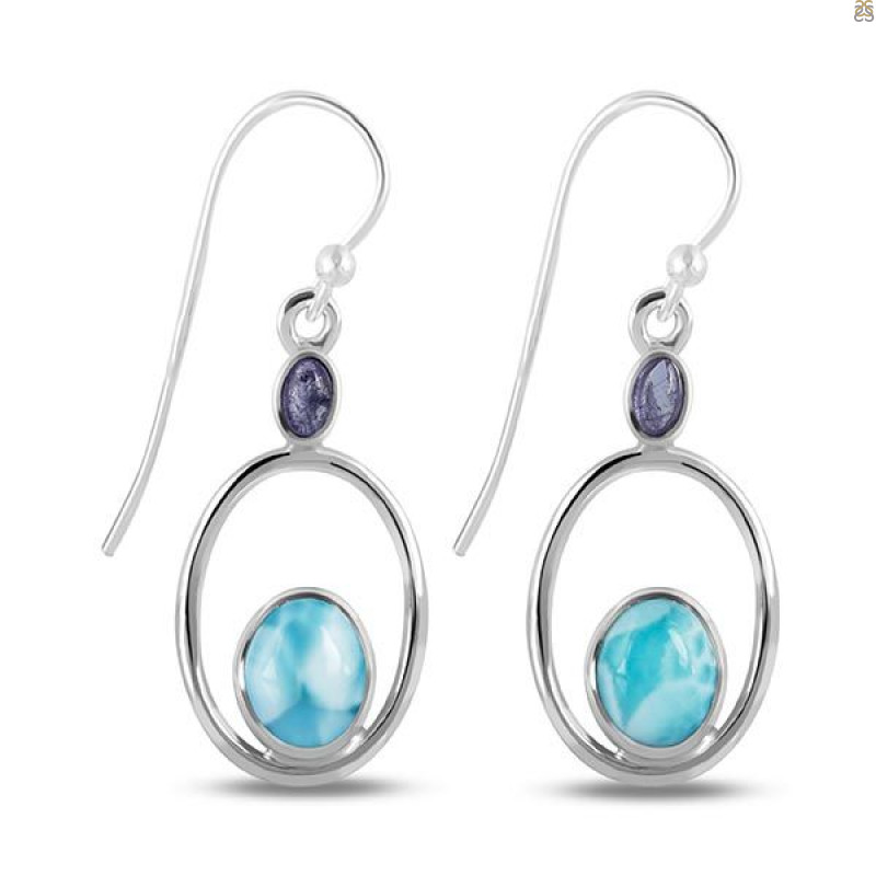 Close Out Larimar/Tanzanite Earring-2E LAR-CO-3-162