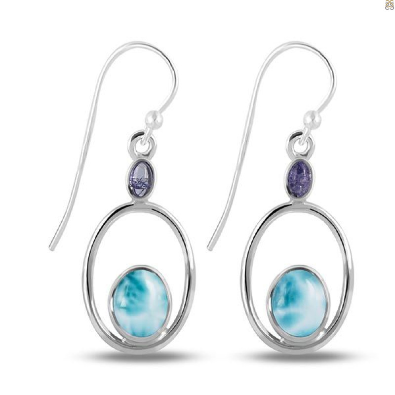 Close Out Larimar/Tanzanite Earring-2E LAR-CO-3-164