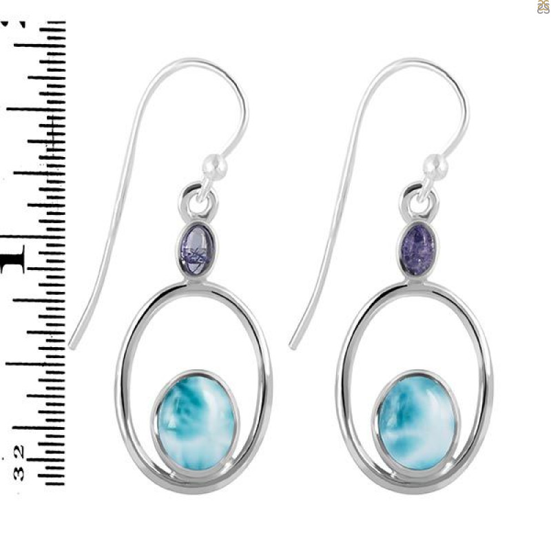 Close Out Larimar/Tanzanite Earring-2E LAR-CO-3-164