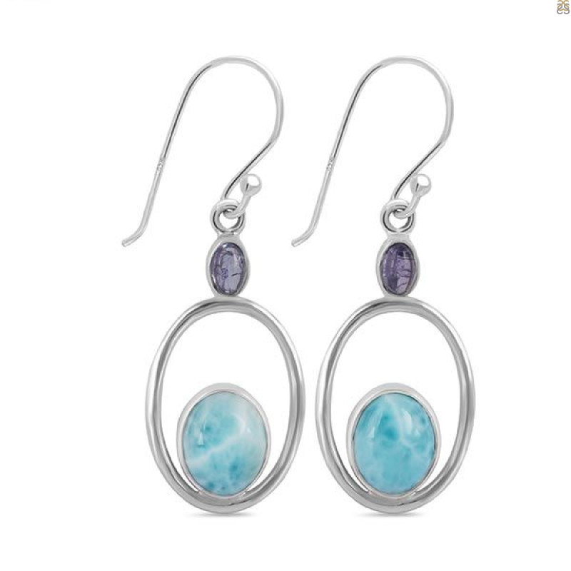 Larimar/Tanzanite Earring-2E LAR-3-168
