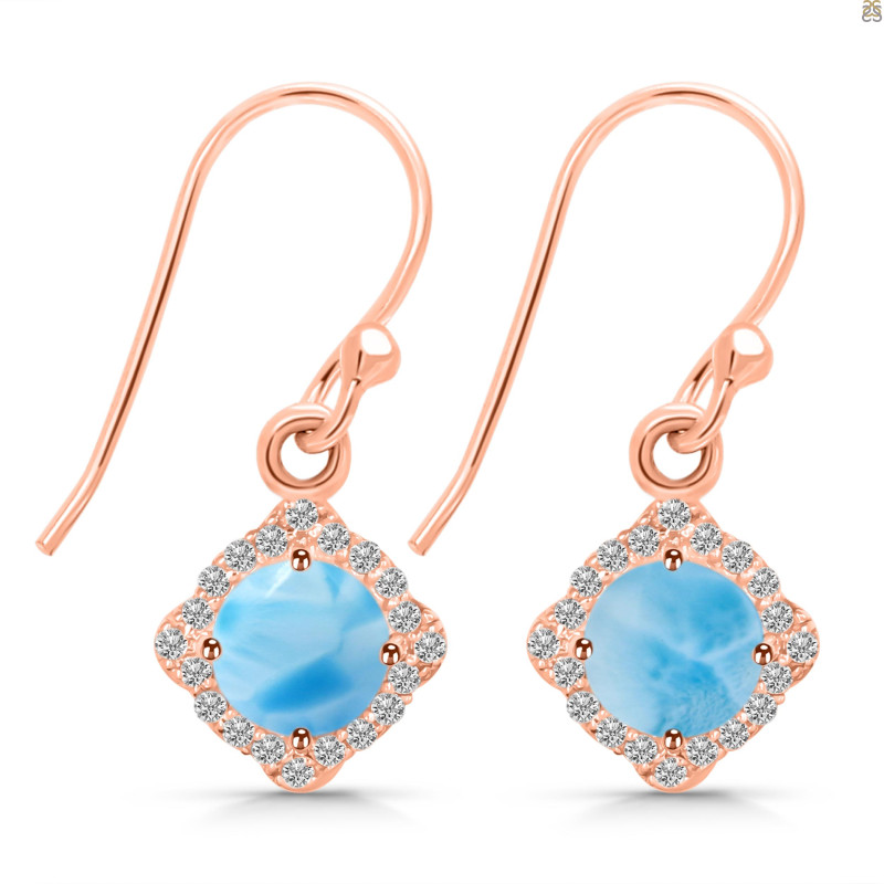 Larimar & White Topaz Earring LAR-RDE-692.