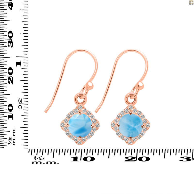 Larimar & White Topaz Earring LAR-RDE-692.