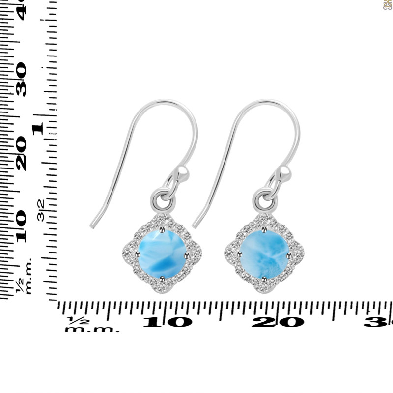 Larimar & White Topaz Earring LAR-RDE-692.