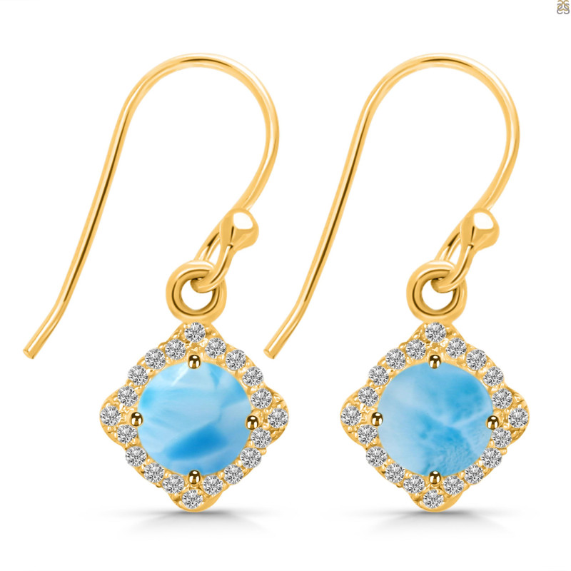 Larimar & White Topaz Earring LAR-RDE-692.
