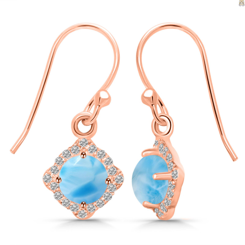 Larimar & White Topaz Earring LAR-RDE-692.