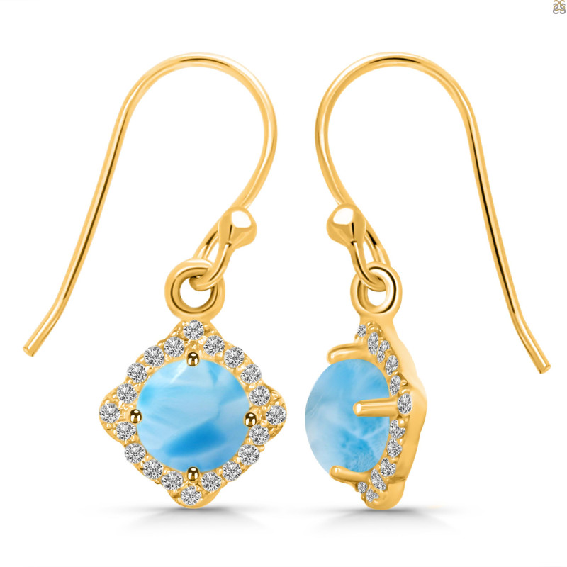 Larimar & White Topaz Earring LAR-RDE-692.