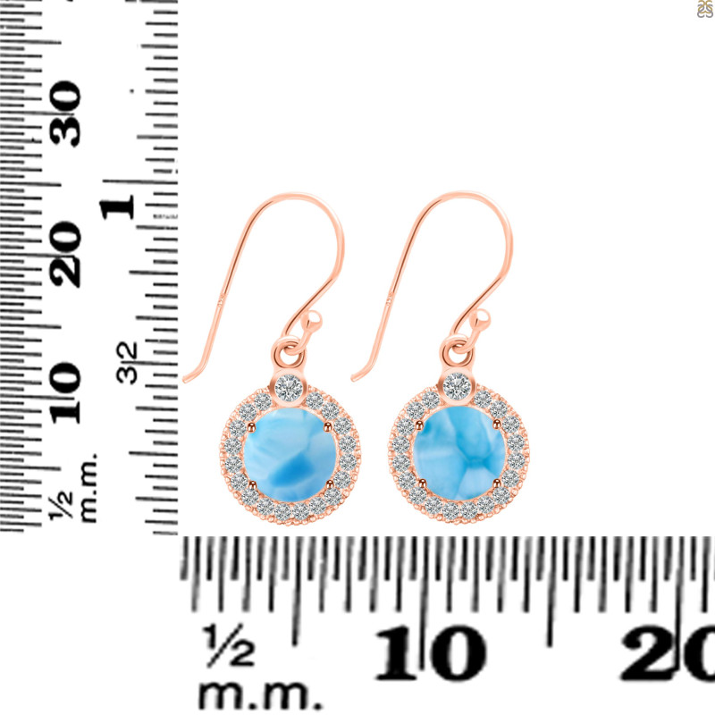 Larimar & White Topaz Earring LAR-RDE-693.