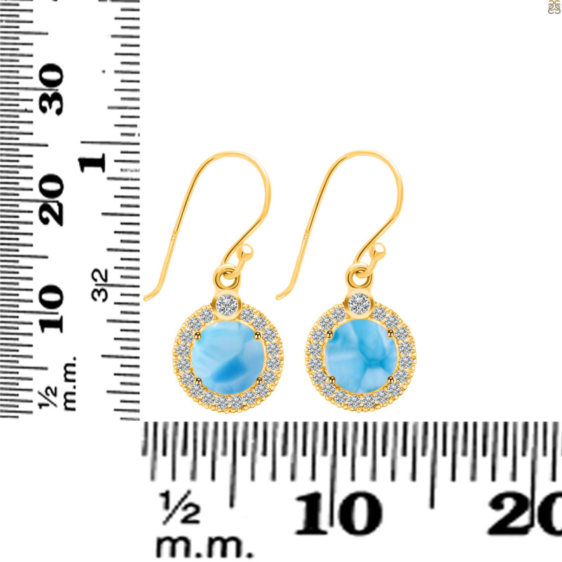 Larimar & White Topaz Earring LAR-RDE-693.