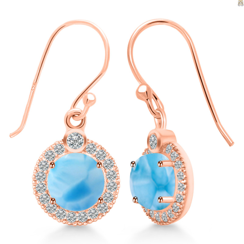 Larimar & White Topaz Earring LAR-RDE-693.