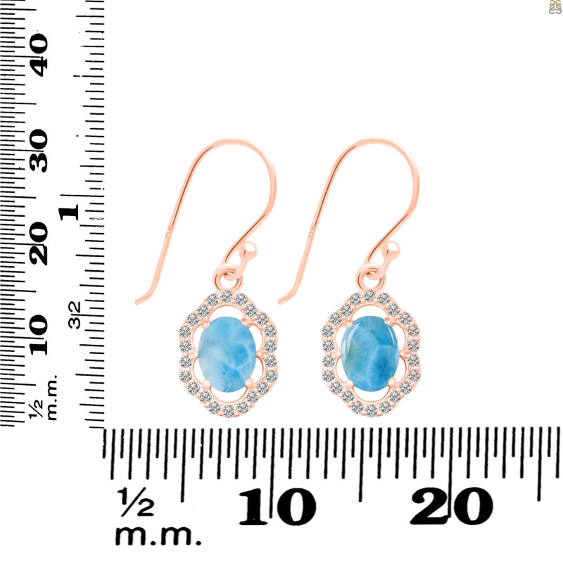 Larimar & White Topaz Earring LAR-RDE-694.