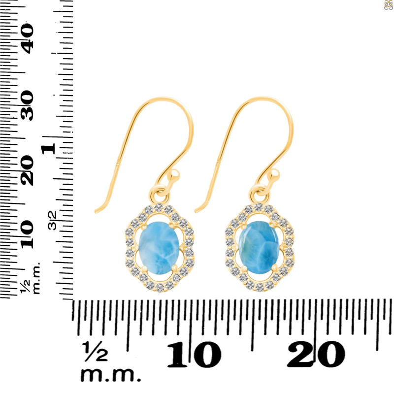 Larimar & White Topaz Earring LAR-RDE-694.