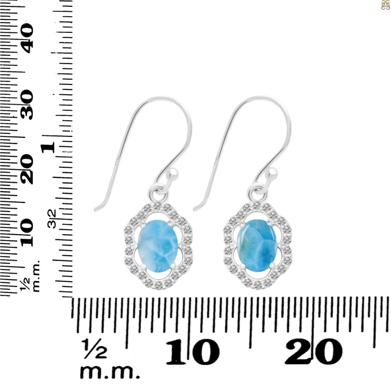 Larimar & White Topaz Earring LAR-RDE-694.