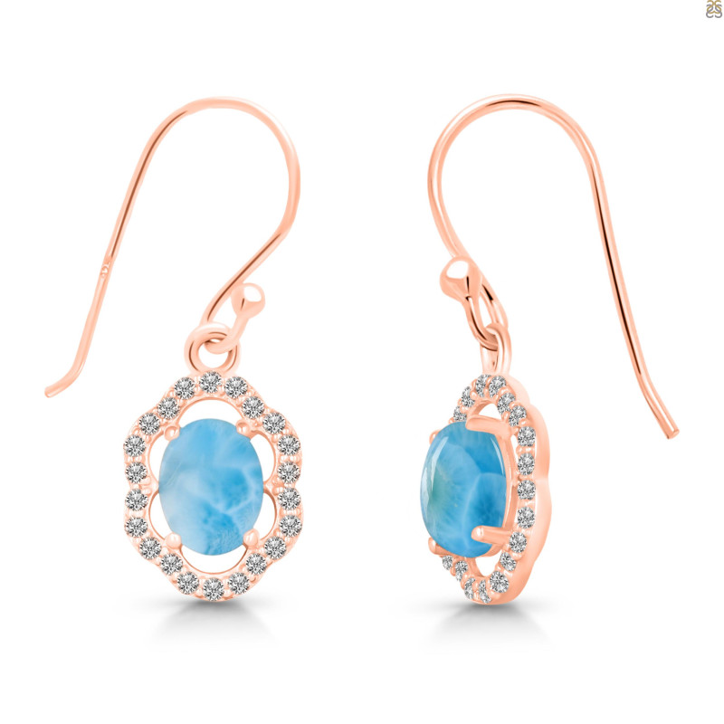 Larimar & White Topaz Earring LAR-RDE-694.