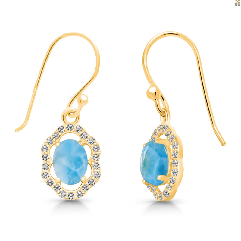 Larimar & White Topaz Earring LAR-RDE-694.