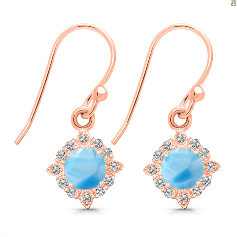 Larimar & White Topaz Earring LAR-RDE-695.