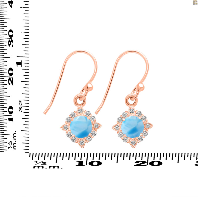 Larimar & White Topaz Earring LAR-RDE-695.