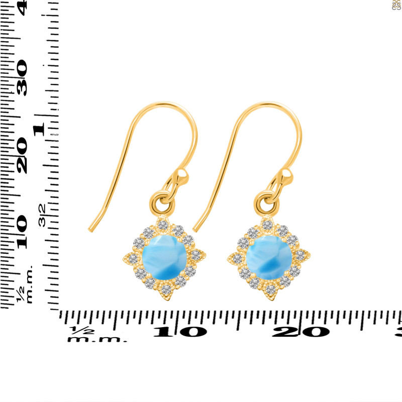 Larimar & White Topaz Earring LAR-RDE-695.