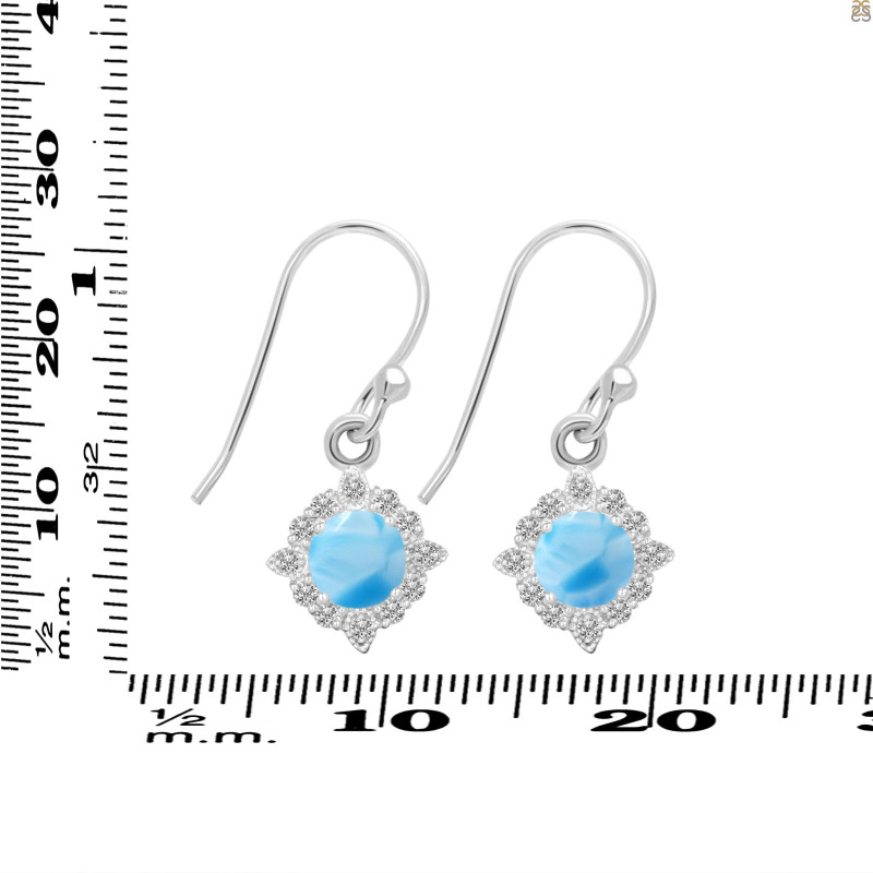 Larimar & White Topaz Earring LAR-RDE-695.