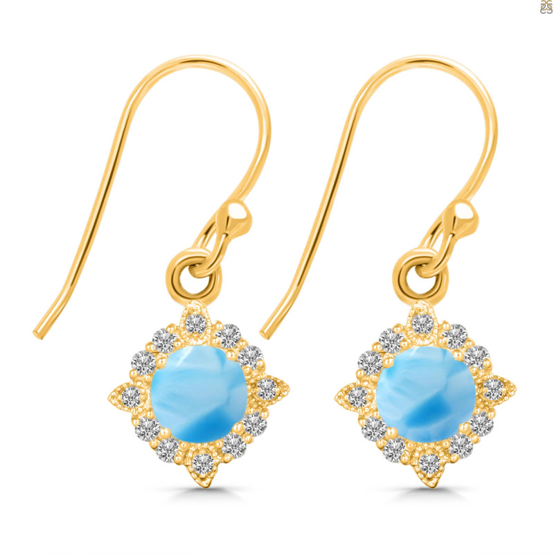 Larimar & White Topaz Earring LAR-RDE-695.