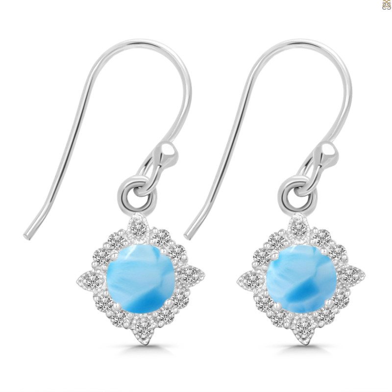 Larimar & White Topaz Earring LAR-RDE-695.