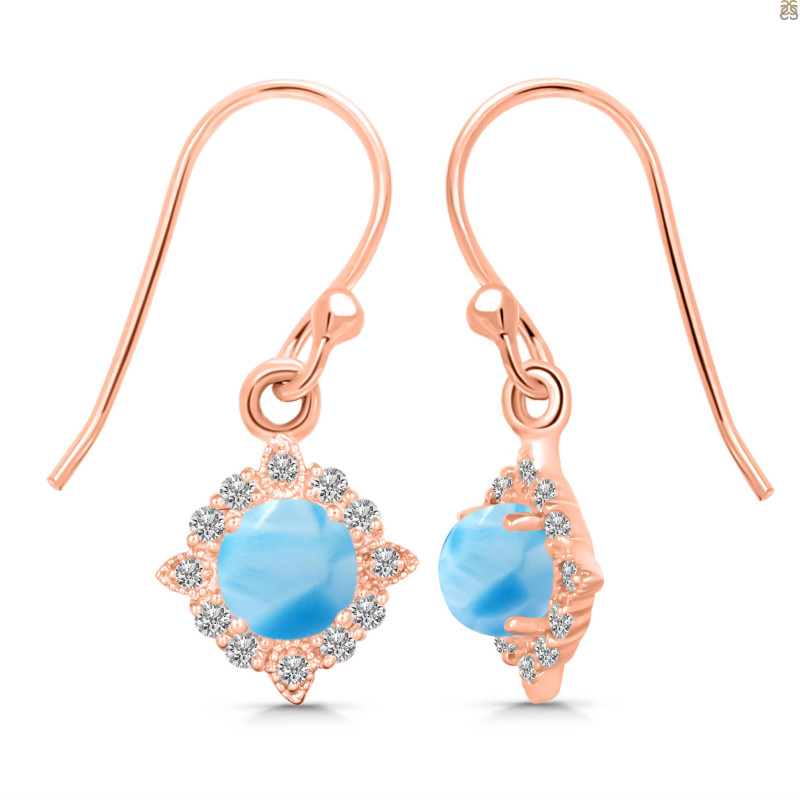Larimar & White Topaz Earring LAR-RDE-695.