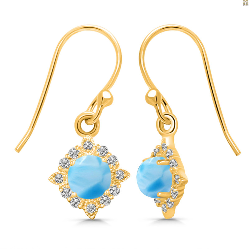Larimar & White Topaz Earring LAR-RDE-695.