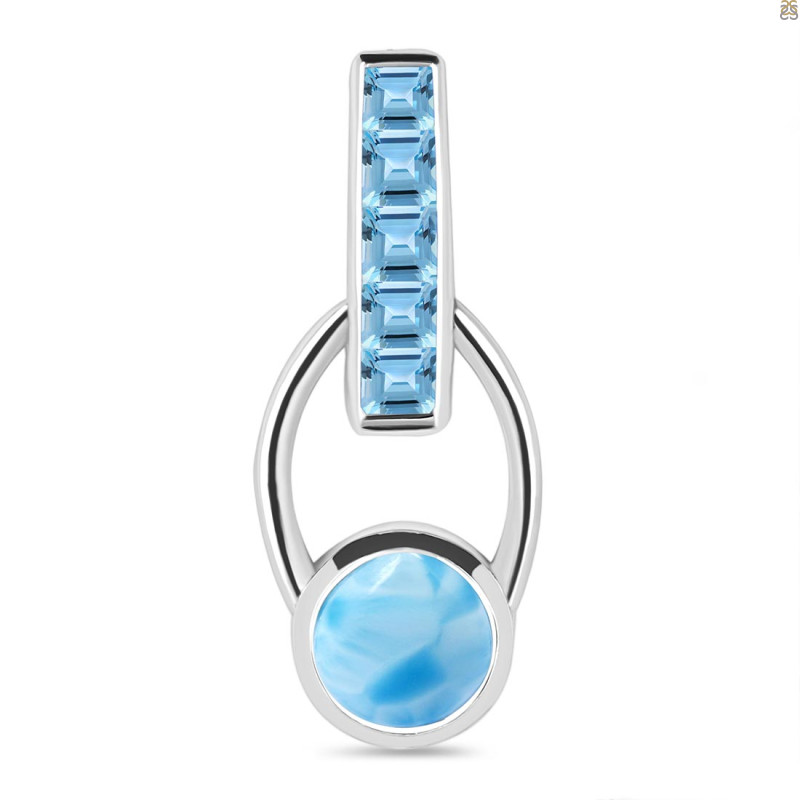 Larimar & Blue Topaz Pendant LAR-RDP-46.