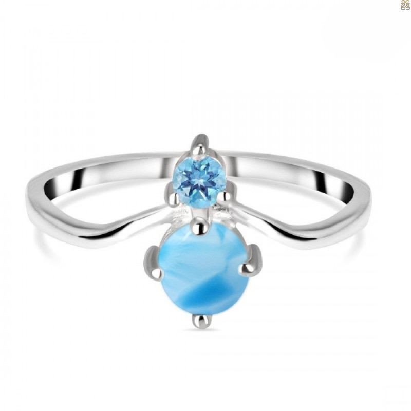 Larimar & Blue Topaz Ring LAR-RDR-1497.