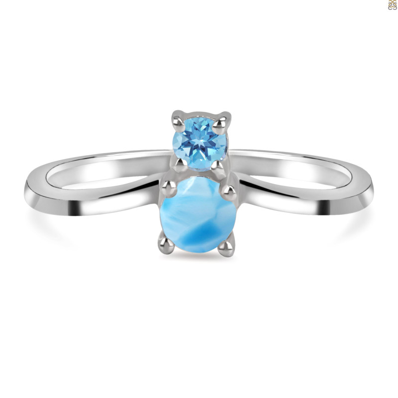 Larimar & Blue Topaz Ring LAR-RDR-1506.