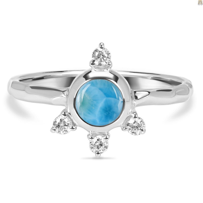 Larimar & White Topaz Ring LAR-RDR-1619.