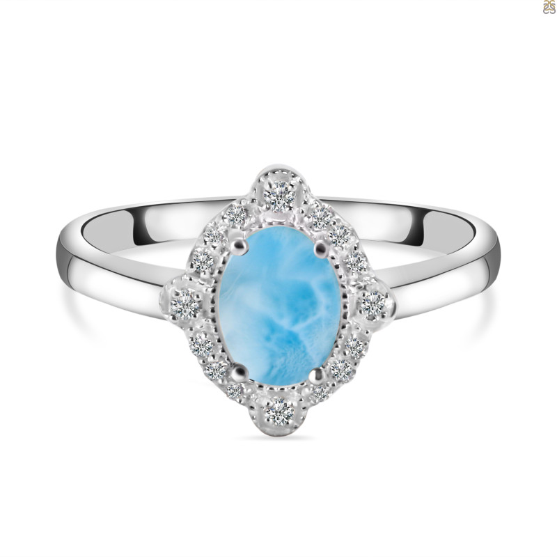 Larimar & White Topaz Ring LAR-RDR-1765.