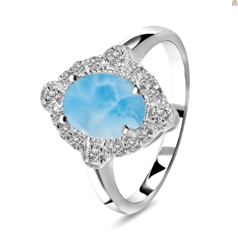 Larimar & White Topaz Ring LAR-RDR-1765.