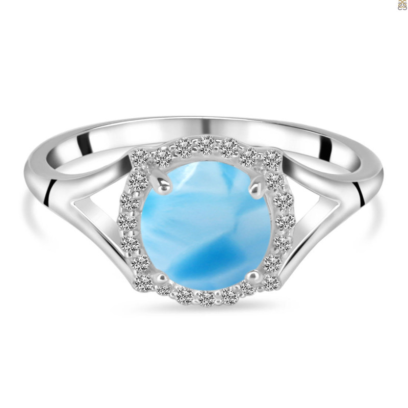 Larimar & White Topaz Ring LAR-RDR-1790.