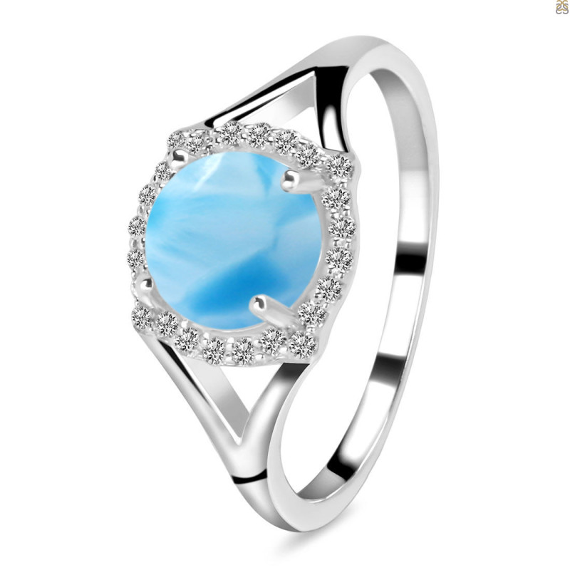 Larimar & White Topaz Ring LAR-RDR-1790.