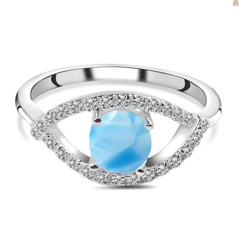 Larimar & White Topaz Ring LAR-RDR-2190.