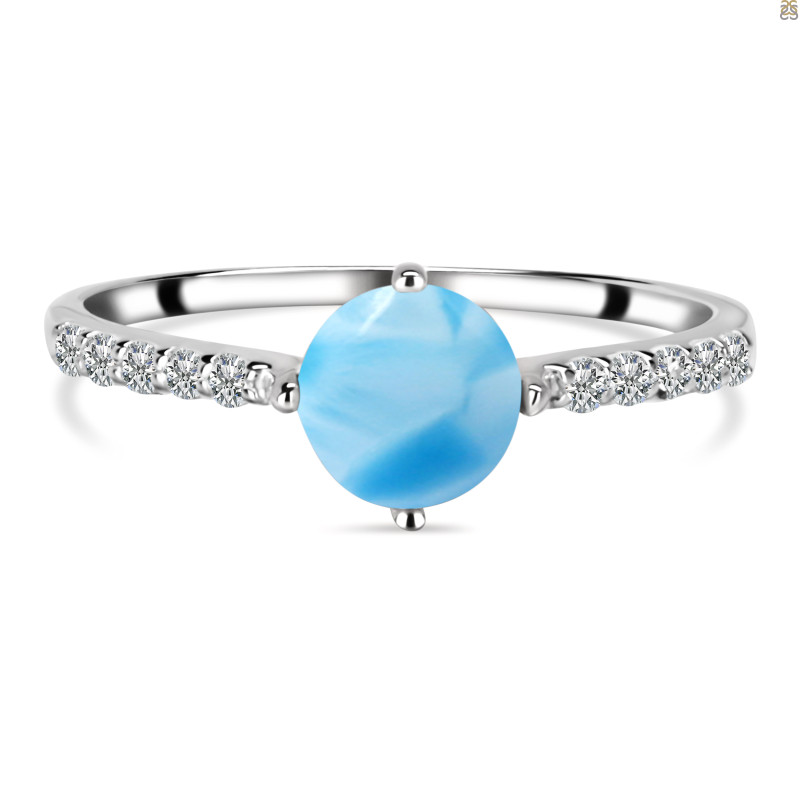 Larimar & White Topaz Ring LAR-RDR-220.